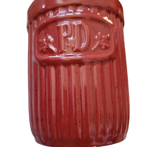 Paula Deen Burgundy/Dark Red Speckled Ceramic Crock Utensil Holder - Picture 2 of 8